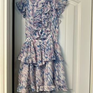 Buddy Love Blue and Pink Ruffled Dress